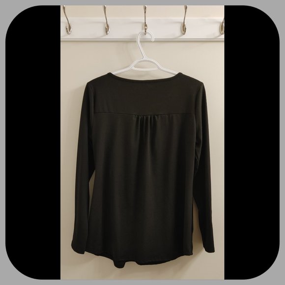 GUUKA || Pretty Black Top with Lace Inset (SIZE L) - Picture 6 of 7